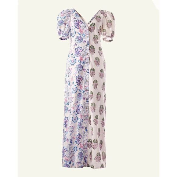 NWT Alix of Bohemia Fifty Fifty Bloom Floral Dress Button Front Size L - Picture 1 of 9